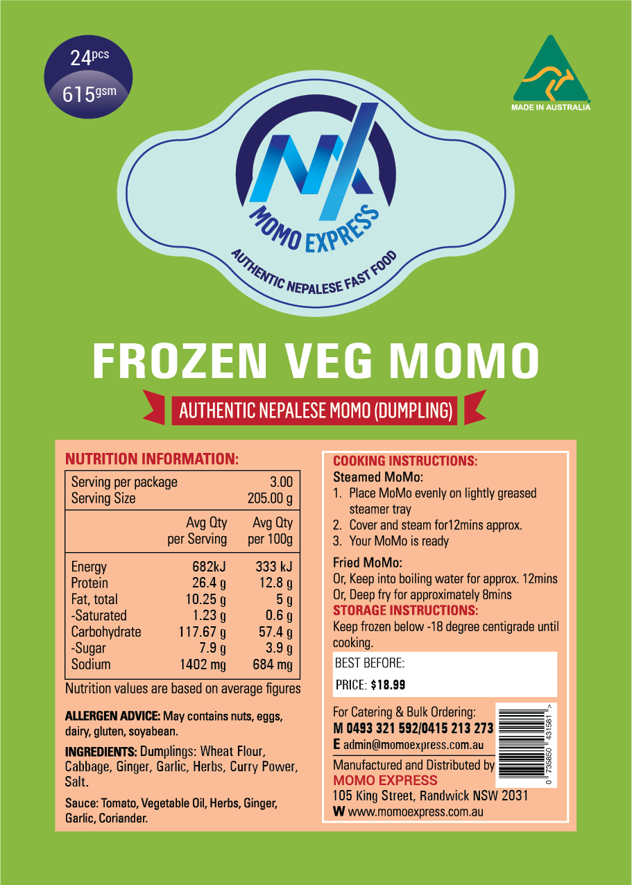 Frozen Veg Momo 24 Pieces